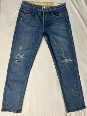 Rag & Bone Rosa Boyfriend Jeans Size 30 Distressed Blue